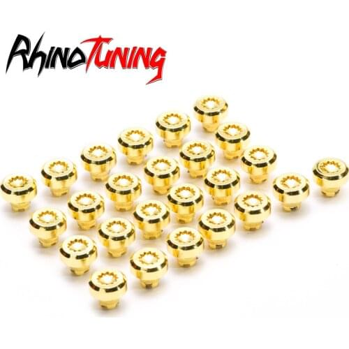 100pcs Gold Plastic Wheel Rivets Nuts Rim Lip Replacement Alloy Decription Tire Nail Studs J2 D-002 Screw ABS