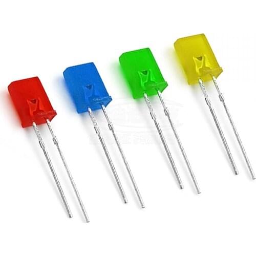 1000pcs 2X5X7 square LED 257 Red light-emitting diode White Yellow Red Green Blue electronic diy kit Diffused