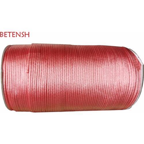 2mm Coral Pink Nylon Cord Jewelry Findings Accessories Rattail Satin Macrame Rope Bracelet Beading Cords 350m/roll