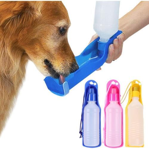 2pcs 500ml Dog Water Bottle Feeder With Bowl Plastic Portable Water Bottle Pets Outdoor Travel Pet Drinking Water Feeder