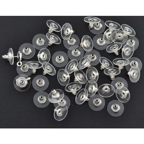 2000Pairs Earring Backs Stoppers Ear Post Nut W/Pads 11x6mm J0717*10