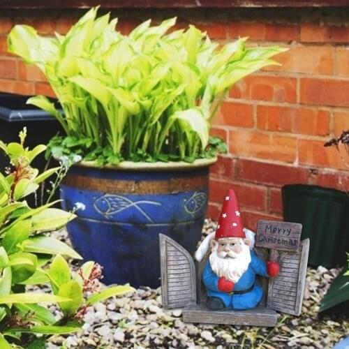 2021 Cute Garden Gnome Figurine Outdoor Resin Santa Clause Dwarf Ornament Christmas gnome For Home Garden Decoration