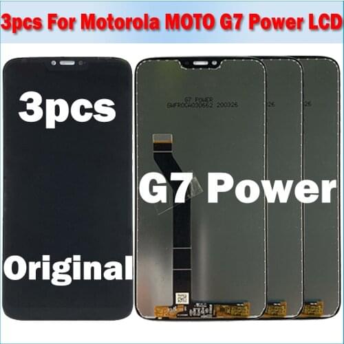 3pcs Original For Motorola Moto G7 Power LCD Display Touch screen sensor Panel Digiziter Assembly For Moto G7 Power lcd Screen