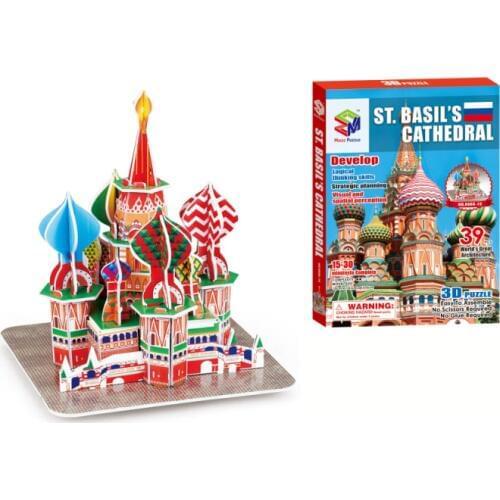 3D Puzzles Saint Basils Cathedral Builing Model Educational Toy for Kids 3D Dimensional Jigsaw Puzzle Toys for Christmas Gift