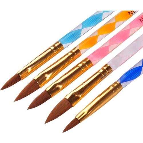 5Pcs Tool New Pro Kit Nail Art Design Acrylic Powder Liquid Crystal Dappen Powder Brush Pen Dish Acrylic 789