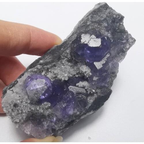 96gTanzanian blue fluorite and crystal symbiotic mineral stone decoration and restoration of energy geology teaching specimen