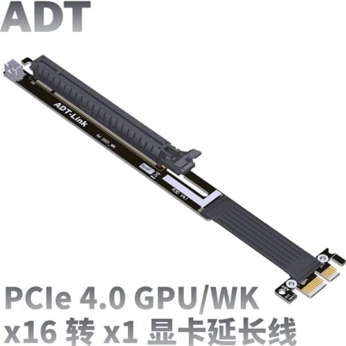ADT-Link PCI-E GEN 4 16G/bps Extension Cord PCIe4.0x16 to x1 Adapter Card w SATA Power Cable for RTX3090 RX6800xt Graphics Card