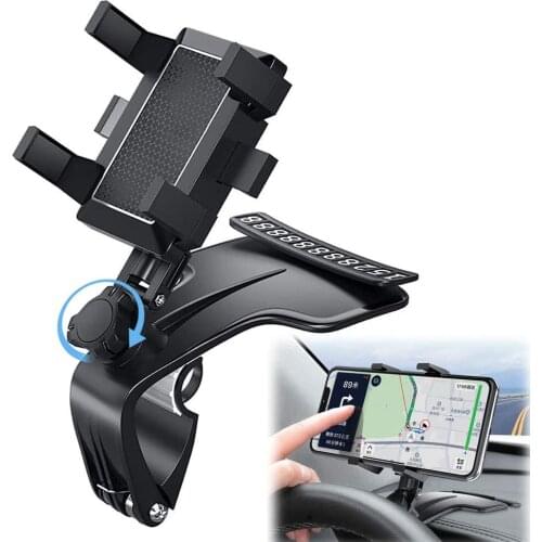 2021 Upgraded Dashboard Car Phone Holder 1200 Degree Mobile Phone Stands Rearview Mirror Sun Visor In Car GPS Navigation Bracket