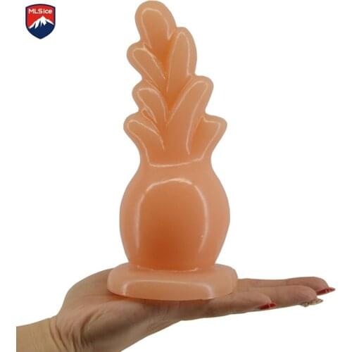 MLSice Plant Flowerpot Shape Anal Dildo Sex Toys Insert Stopper Massage Vagina G Spot Masturbation Huge Realistic Penis But Plug