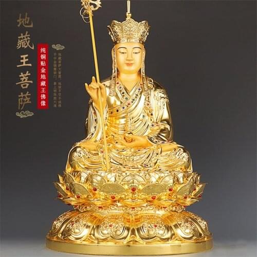 GOOD High grade Worship BUDDHA statue HOME Company Effective blessing safety healthy luck gold gilding ksitigarbha Dizang pusa