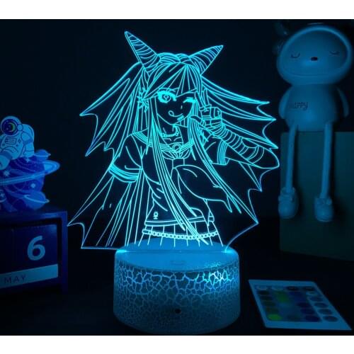 Game 3D LED Lamp Danganronpa V3 Killing Harmony Night Light Ibuki Mioda Figure Lamp for Bedroom Decor Kids Birthday Manga Gift