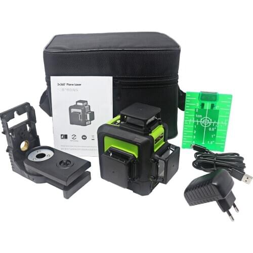 KETOTEK 12 Lines 3D Laser Level 360 Degree Self- leveling Vertical & Horizontal Cross Line With Outdoor Pulse Mode