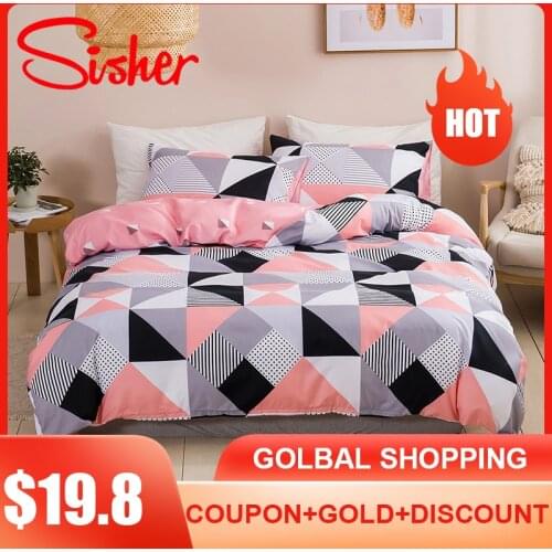 Nordic Geometric Plaid Bedding Set 2/3 pcs 220x240 King Single Double Queen Duvet Cover Set Couple Quilt Covers (No Bed Sheet)