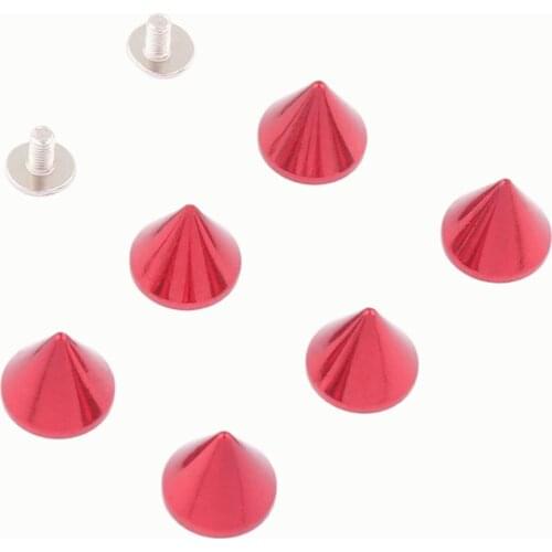 Red Screw Punk Spikes Studs back with Screws,Leather Craft Screw Punk Stud Metal Screw Rivet Leather Jacket Belt Crafts DIY