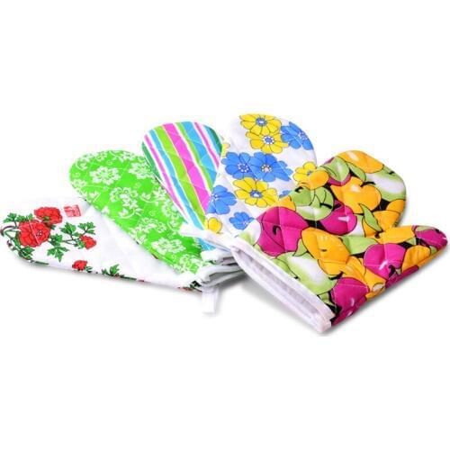 Kitchen Bakeware Oven Mitts Color polyester Insulation Heat Anti scalding Microwave Gloves 2pc/lot