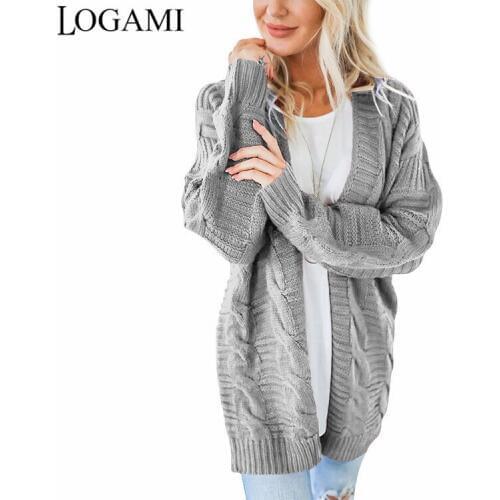 Женские вязаные кардиганы LOGAMI China At AliExpress