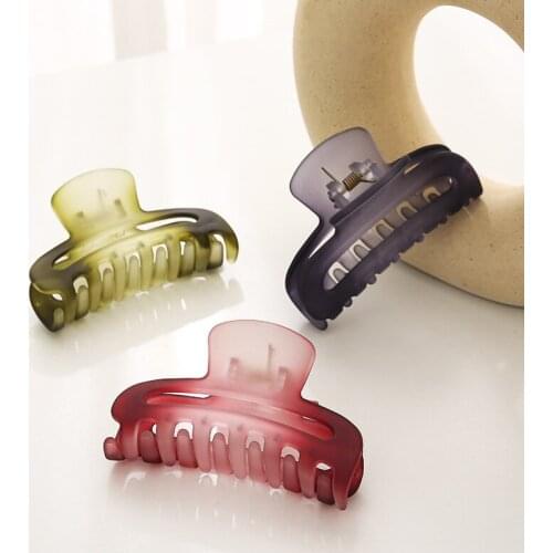 Crescent Shape Frosted Acrylic Gradient Hairpin Hair Clip For Women Girl