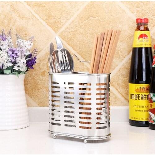 Metal Hanging Cutlery Holder Drainer Spoon Fork Chopsticks Storage Basket Rack Kitchen Accessories Tool Organizer Tableware Tube