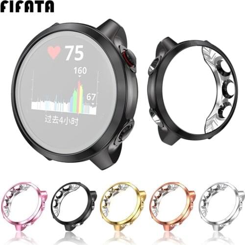 FIFATA Soft Protective Cover For Garmin Forerunner 245 Smart Watch Case Plated TPU Shell Bumper For Garmin Forerunner245 Cases