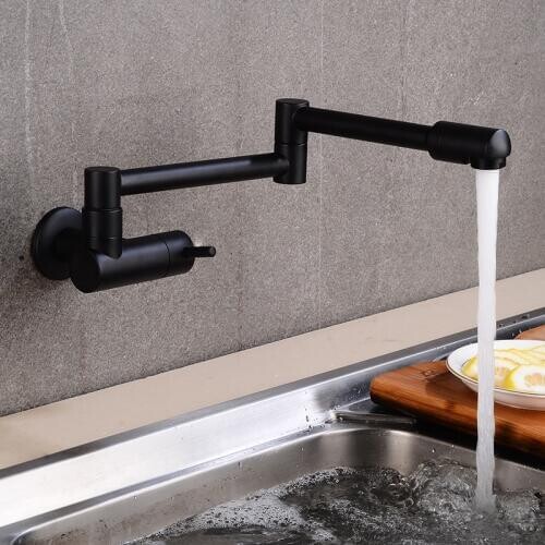 Hanging black kitchen latest 360 folding brass wall sink faucet cold faucet single handle