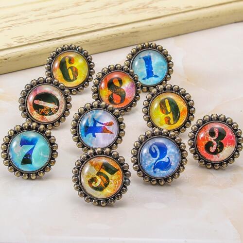 American Style Antique Design Digital Crystal Kids Room Handle Modern H Single Hole Drawers Knobs Wardrobe Handle