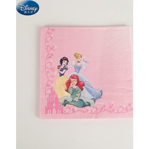 10pcs/lot beautiful Princess Cartoon Paper Napkins Tissue Disney Princess Theme Party Decorations For Home Garden Birthday Weddi