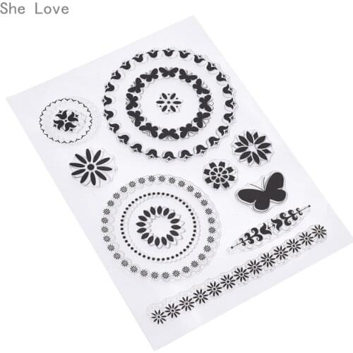 Chzimade Butterfly Wreath Silicone Clear Stamp For Scrapbooking DIY Album Cards Making Decoration Transparent Rubber Stamp