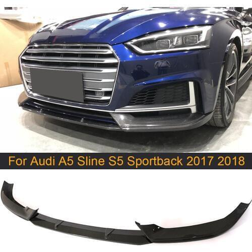 Carbon Fiber Front Bumper Lip Spoiler For Audi A5 Sline S5 S5 Sedan Sportback 2017 2018 Car Front Lip Spoiler Splitters Apron