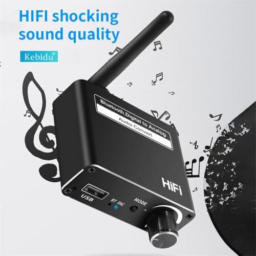 Kebidu D18 USB Converter With Headphone amplifier Support APT-X Low Latency DAC Bluetooth audio To Analog 3.5mm Audio Adapter