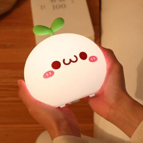USB LED Night Light Lamp Soft Silicon Touch Sensor Cartoon 5V 1200 MAh 8 Hours Working Kids Cute Night Light BP-D-PPD-U