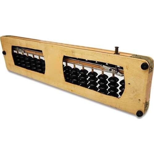 Vintage Style Wooden Abacus Soroban 17 Column Math Professional Abacus for Adults Kids with Reset Button, Anti-Skid Rubber Feet