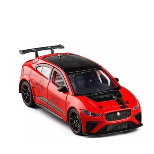 1: 32 Jaguar pure electric car alloy car model six open acousto-optic model toy car childrens toy birthday new year Christmas