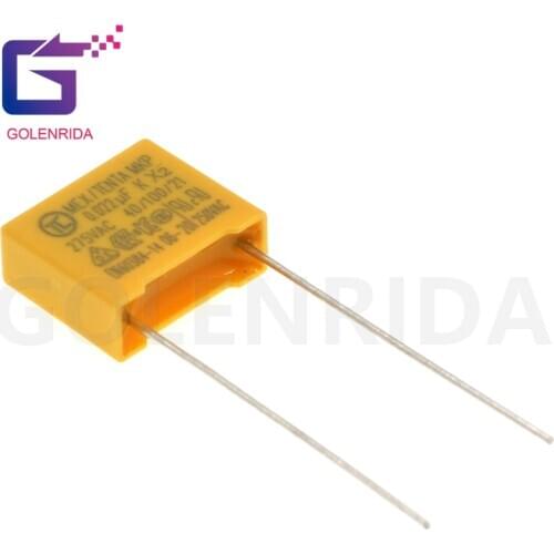 10pcs 22nF capacitor X2 capacitor 275VAC X2 Polypropylene film capacitor 0.022uF 223K Pitch 10mm