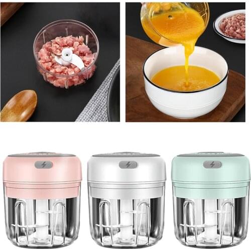 100/250ml Electric Garlic Masher USB Wireless Press Mincer Sturdy Vegetable Chili Meat Grinder Food Chopper Crusher Kitchen Tool