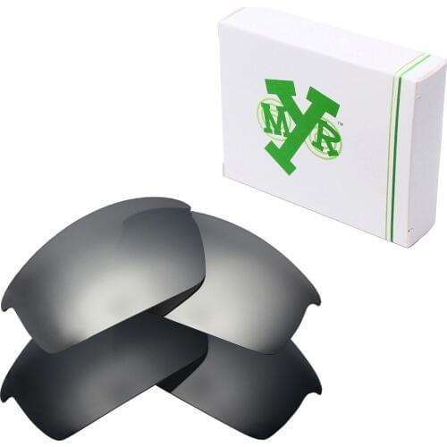 2 Pairs Mryok POLARIZED Replacement Lenses for Oakley Bottlecap Sunglasses Stealth Black & Silver Titanium