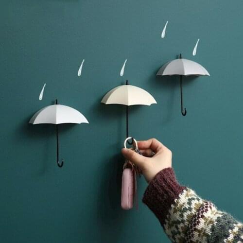 3Pcs Creative Shaped Storage Hook Free Nail Single Wall Hooks Small Decorative Keys Hair Pins Holder Home Decor