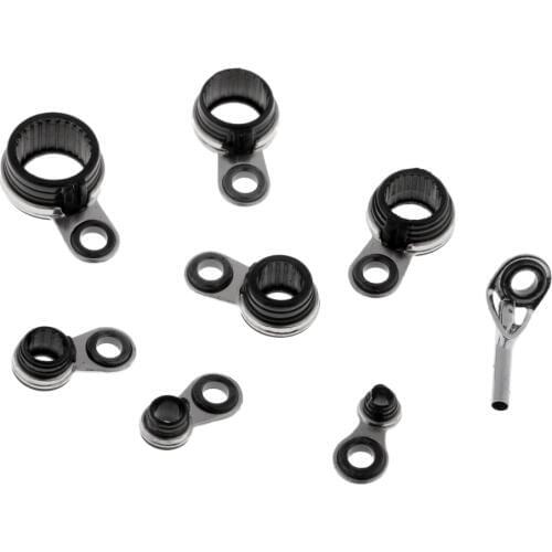 8 Pieces Fishing Rod Guides Stainless Steel Fishing Rod Eyes Ring Raft Line Ring Rod DIY Fishing Rod Building Repairing Part