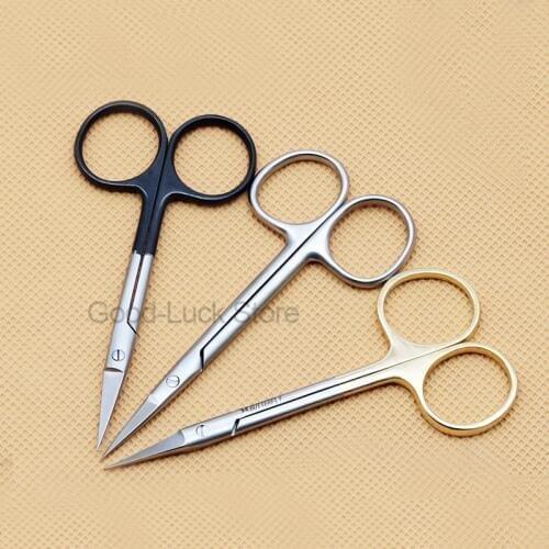 9.5CM bend head Ordinary Cheap Eye Scissors Beauty Scissors Cut Tissue Scissors Tool