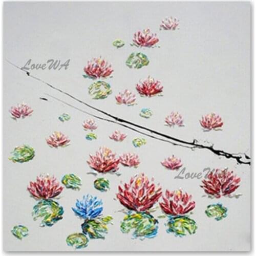 Abstract Flowers Oil Painting Palette Knife 3D Textured Thick Acrylic Paintings Wall Decorative Art Hand Painted Home Showpieces