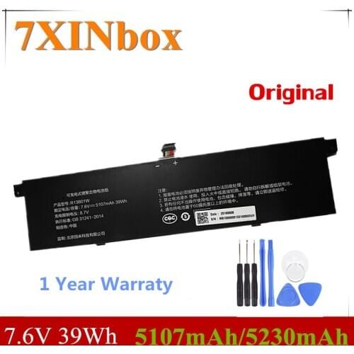 7XINbox 7.6V 39Wh 5107mAh/5230mAh Original R13B01W R13B02W Laptop Battery For Xiaomi Mi Air 13.3" Series Tablet