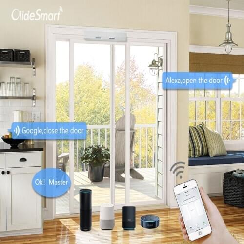 Automatic Sliding Door Operator with WIFI Access Switch, Residential Auto Door Opener Work with Phone APP