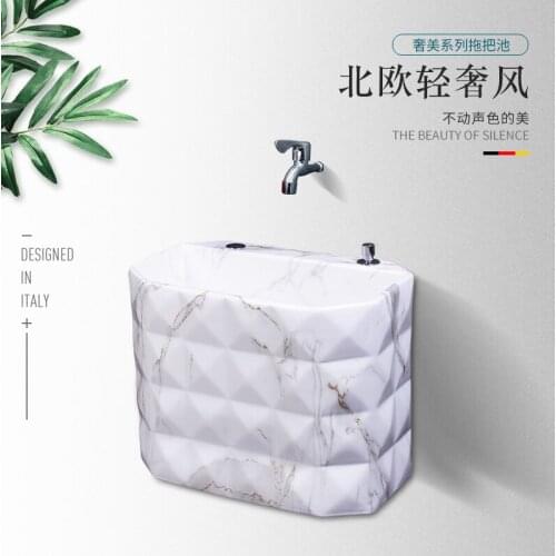 Large mop washing pool balcony toilet floor basin mop pool ceramic floor type household sink mop pool