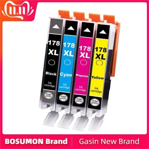 Bosumon Compatible 178 XL Ink Cartridges for HP Photosmart Photo Printer B8553 C5383 C6383 D5463 B010b B109c B110a B209b