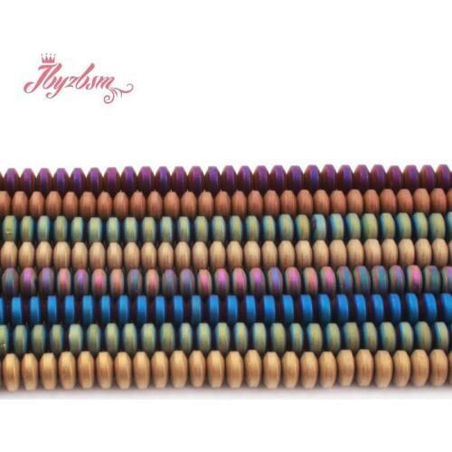 3x6mm Natural Hematite Heishi Rondelle Frost Stone Beads Spacer Loose For Jewelry Making DIY Necklace Bracelet Strand 15"