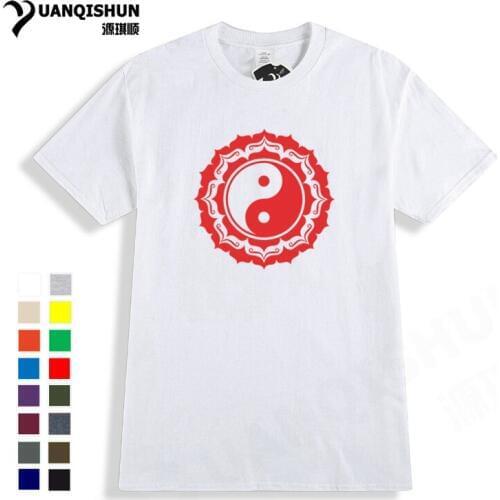 Chinese Tai Chi Ink Ying Yang Tshirt Printed Clothing T-shirt 16 Colors Cotton Boutique Tees Fashion Brand T Shirt Men Tshirt