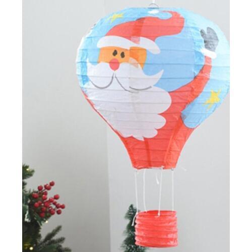 Hot Sell Christmas Decoration New Folding Rainbow Hot Air Balloon Lanterns Wedding Shopping Basket Hanging Plastic Paper Lantern