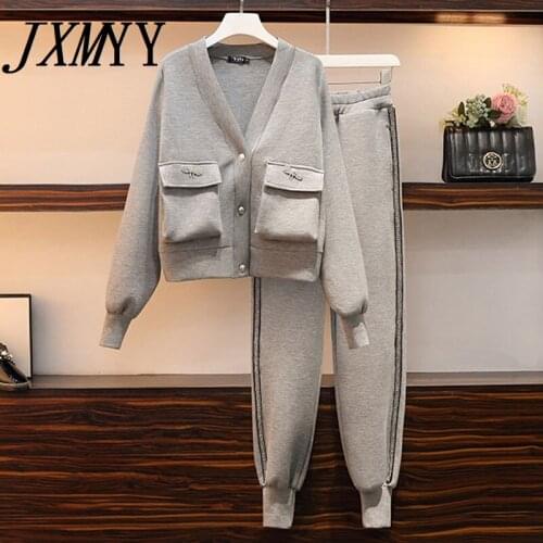 JXMYY 2021 Fall New Fashion Large Size Womens Slim Fit, Age-reducing Casual Top, Leggings Comfortable Two-piece Set