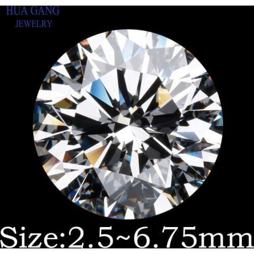Size 2.5~6.75mm 10PCS~10000PCS Round White CZ Stones Round Brilliant Cut Loose Cubic Zirconia Stone Beads For Jewelry Making