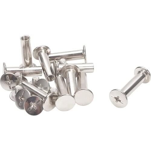 M5 Chicago Carbon Steel Butt Screw Document Belt Binding Phillips Head 6-25mm Nut Cross groove Head diameter 9.5mm