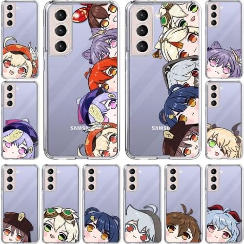 Genshin Impact Anime Cute Case For Samsung Galaxy S21 S20 FE S10 S9 Plus Transparent Soft Phone Note 20 Ultra 9 10 Lite Coque